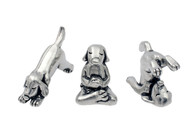 Basic Spirit Yoga Dog Figurine Set (Pewter)-Mini 3 pc. Set