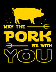 Desperate Enterprises May The Pork Be with You Tin Sign, 12.5" W x 16" H