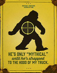 Desperate Enterprises Mythical Bigfoot Tin Sign, 12.5" W x 16" H