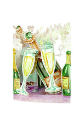 Santoro Interactive 3D Swing Greeting Card, Champagne Celebration
