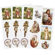 Assorted Catholic Decal Sticker Sheet Pack, The Good Shepherd Jesus Christ