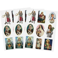 Assorted Catholic Decal Sticker Sheet Pack, Female Patron Saints