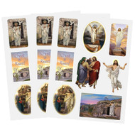 Assorted Catholic Decal Sticker Sheet Pack, He is Risen Easter