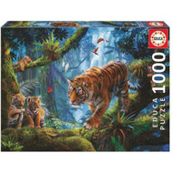Educa - Tiger in The Tree - 1000 Piece Jigsaw Puzzle - Puzzle Glue Included - Completed Image Measures 26.8" x 18.9" - Ages 14+ (17662)