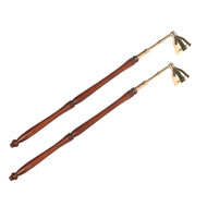 Incense Garden Candle Snuffer - 2 Pack - Brass Tip with Wood Handle