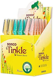 Dorco Tinkle Eyebrow Razors for Women, Pack of 36 , Eyebrow Trimmer Dermaplaning Tool for Safe and Easy Facial Hair Removal for Women, Exfoliating Face With Stainless Steel Safety Cover for Sensitive Skin