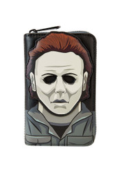 Halloween Michael Myers Mask Cosplay Zip-Around Wallet