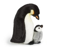 Living Nature Penguin with Chick, Realistic Soft Cuddly Sea Animal Toys, Naturli Eco-Friendly Plush, 11 Inches