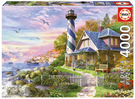 Educa - Lighthouse at Rock Bay - 4000 Piece Jigsaw Puzzle - Puzzle Glue Included 53.5" x 37.75"