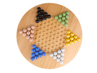 Regal Games - Chinese Checkers -11.5 Natural Wood Game Board with 60 Glass Marbles Assorted, Fun, Family-Friendly Board Game - Ideal for Up to 6 Players Ages 8+