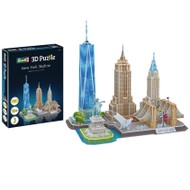 Revell New York City Skyline 3D Puzzles Statue of Liberty, Empire State Building, Chrysler Building - 123 Pieces