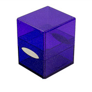 Ultra Pro Glitter Purple Satin Cube Deck Box: Holds 100+ Cards, Snap-Fit Locking