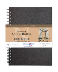 Stillman & Birn Nova Series Beige Wirebound Sketchbook, 7" x 10", 150 GSM (Heavyweight), Beige Paper, Medium Grain Surface