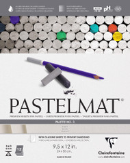 Clairefontaine Pastelmat Glued Pad - Palette No. 3 - (9 1/2 x 12 Inches) 24 x 30 cm - 360g - 12 Sheets - White
