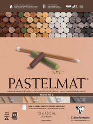 Clairefontaine Pastelmat Glued Pad - Palette No. 2 - (12 x 15 3/4 Inches) 30 x 40 cm - 360g - 12 Sheets - Sienna, White, Brown, Charcoal Grey