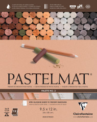 Clairefontaine Pastelmat Glued Pad - Palette No. 2 - (9 1/2 x 12 Inches) 24 x 30 cm - 360g - 12 Sheets - Sienna,White, Brown, Charcoal Grey