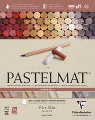 Clairefontaine Pastelmat Glued Pad - Palette No. 7 - (9 1/2 x 12 Inches) 24 x 30 cm - 360g - 12 Sheets - Sanguine Red, Sand, Beige, Dark Grey