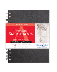 Stillman & Birn Alpha Series Wirebound Sketchbook, 6" x 8", 150 gsm (Heavyweight), White Paper, Medium Grain Surface