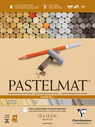 Clairefontaine Pastelmat Glued Pad - Palette No. 1 - (12 x 15 3/4 Inches) 30 x 40 cm - 360g - 12 Sheets - Maize, Buttercup, Dark Grey, Light Grey