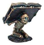 Pacific Giftware Spell Book Skeleton Podium Gothic Horror Home Decor Accent 6.75 Tall