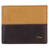 Christian Art Gifts Genuine Classic Full-grain Leather Bi-fold Wallet for Men w/Cross Emblem RFID Blocking Credit Card, ID, Multi-purpose slots, Zip Interior Pocket