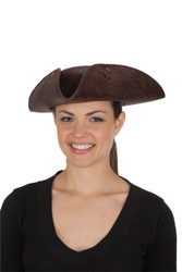 Jacobson Hat Company Women's Distressed Faux Leather Tricorne