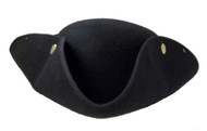 Jacobson Hat Company Men's Tricorne Hat with Snaps, Black, Adult