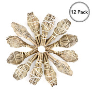 Premium California White Sage 4 Inch Smudge Sticks - Torch Wands Home Cleansing, Fragrance, Meditation, Yoga, Blessing, Smudging Rituals, New Home (12 Pack)