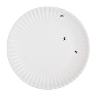 180 Degrees ME0036 What is It Reusable Dinner Plate with Ant Design, 9 Inch Melamine, Set of 4, 9", white, black