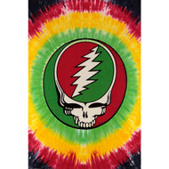 Sunshine Joy Grateful Dead Mini Tapestry Steal Your Face Rasta Tie Dye Wall Art 30x45 Inches