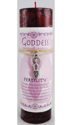 AzureGreen CP16FE Fertility Pillar Candle with Goddess