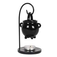 something different Spirit of Equinox Hanging Cauldron Pagan Oil Burner Witches Decor Black Wax Warmer Aroma Diffuser Candle Tealight