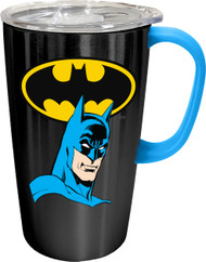 Spoontiques - Stainless Steel Travel Mug with Handle - 18 oz Capacity - Batman Stainless Travel Mug