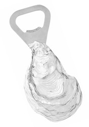 Basic Spirit Oyster Shell Pewter Bottle Cap Opener Coastal Shellfish Ocean Pearls