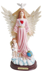 Archangel Chamuel Estatua Chamuel Angel Statue Holy Figurine(8 Inch) (Pink)
