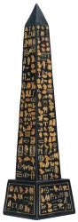 SUMMIT COLLECTION Black Egyptian Obelisk with Gold Hieroglyphs Collectible Figurine
