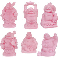 Polyresin Buddha Figurines Pink (Set of 6)