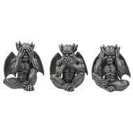 Pacific Giftware Hear, See, Speak No Evil Gargoyles Figurine, 5.98-inch Height, Resin, Table Decoration