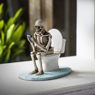 Pacific Giftware Life After Death Phone Never Stop Skeleton Seated on Toilet Bowl After Life Collection Home Decor Resin Figurine