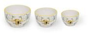 Boston International Ceramic Nesting Prep Bowls, 3 Sizes, Bee Haven