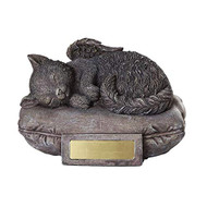 Pacific Giftware Pet Memorial Angel Cat Sleeping On Pillow Cremation Urn Bottom Load 30 Cubic Inch