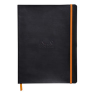 Rhodia Rhodiarama SoftCover Notebook - 80 Lined Sheets - 9 3/4 x 7 1/2 - Black Cover