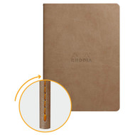 Rhodia Sewn Spine Notebook, A5, Dot - Taupe