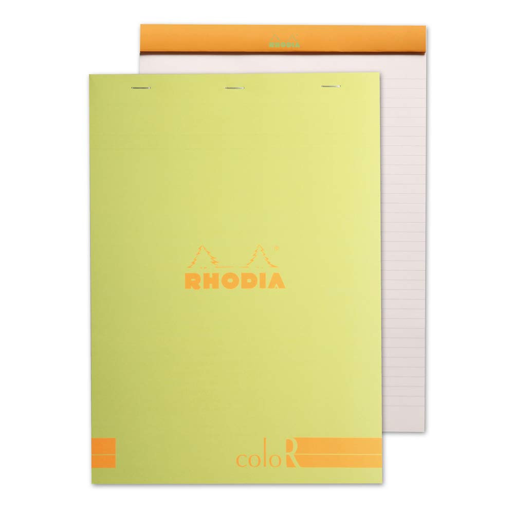 Rhodia A4 Color Head Stapled Pad No18, Lined - Anise Green (18966C)