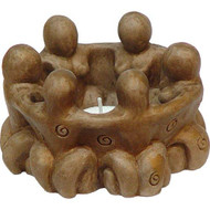 New Age Source The Gypsum Cement T-Light Holder Circle of Goddesses