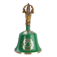 Green Heart Chakra Tibetan Bell (Note D) - 5.5 Inches H x 3 Inches D - Chakra Meditation Harmony