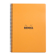 Rhodia - Ref 193108C - Wirebound Spine Notebook (160 Pages) - A4+ Size, Lined Rulings, 80gsm Superfine Vellum, Detachable Micro-Perforated Sheets - Orange