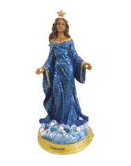 Santo Orisha Yemaya Sculpture Orisha Statue Yemaya Estatua Santeria Sculpture (8 Inches), Blue, White, Gold
