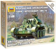 Zvezda Models British Tank Crusader MK. IV Model Kit (1/100 Scale)