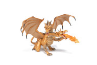 Papo Figure Two Headed Dragon Gold Toy Figure